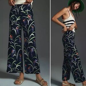 NWT Maeve Anthropologie Colette Cropped Navy Floral 32